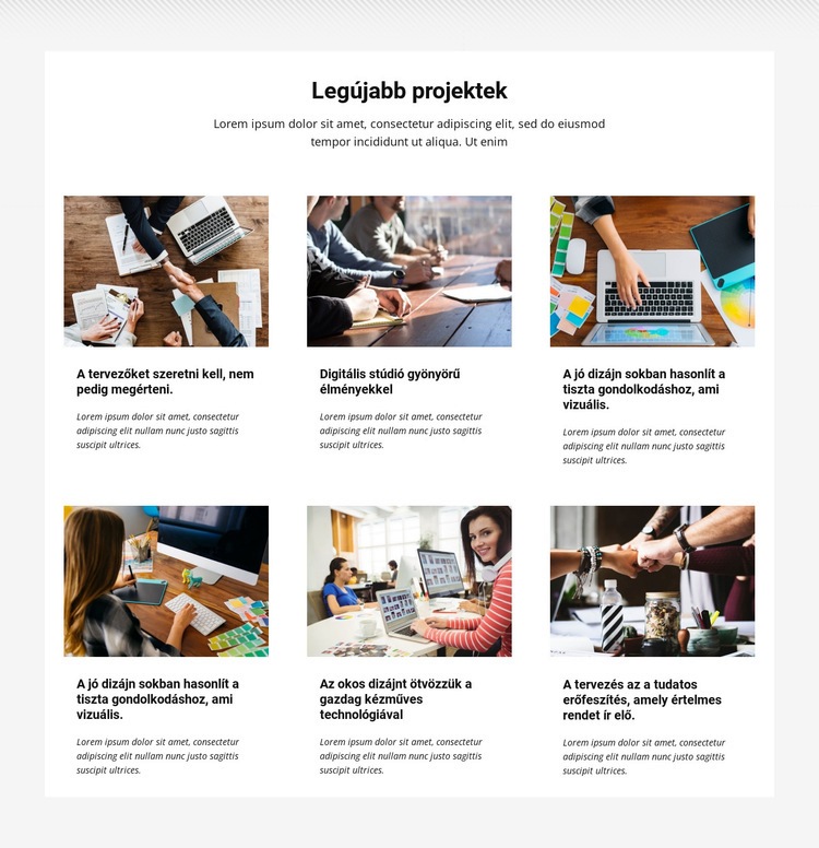 Gyűjtse össze a legújabb projekteket WordPress Téma