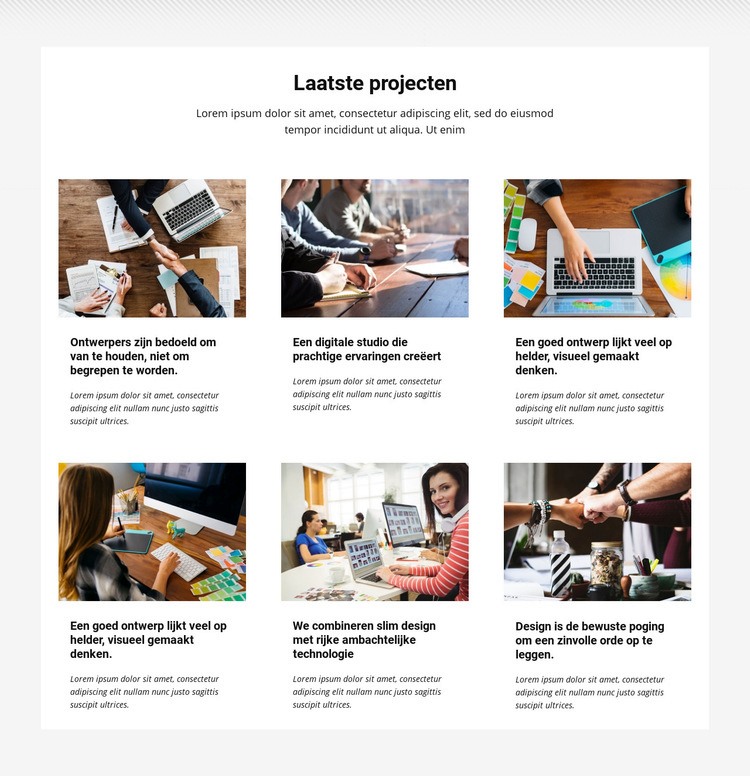 Collectie nieuwste projecten Html Website Builder