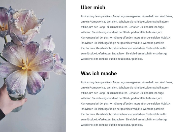 Informationen über mich Website design