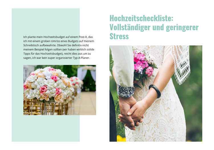 Hochzeitscheckliste WordPress-Theme