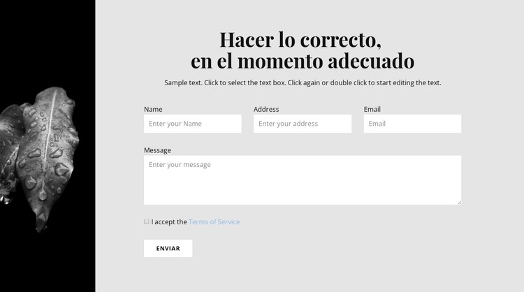 Imagen estrecha y formulario de contacto Plantilla CSS