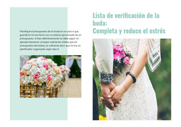 Lista De Verificación De Boda: Plantilla De Sitio Web HTML