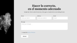 Imagen Estrecha Y Formulario De Contacto - Plantilla Moderna De Una Página
