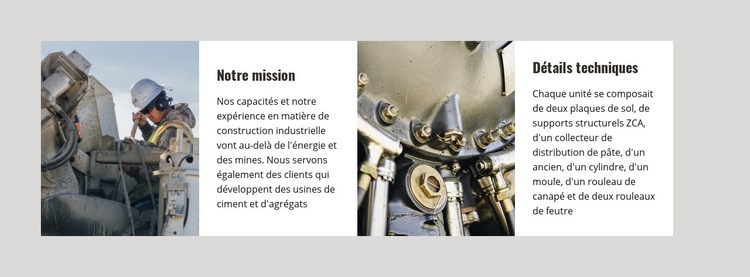 Notre construction industrielle Créateur de site Web HTML