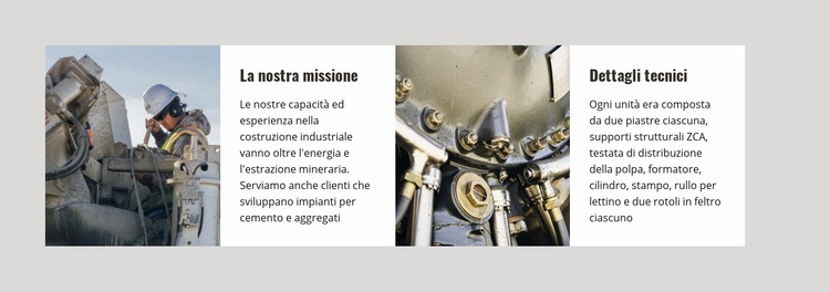 La nostra costruzione industriale Mockup del sito web