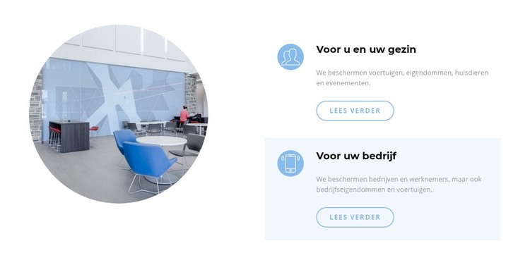 Bedrijfsbureau interieur Sjabloon voor één pagina