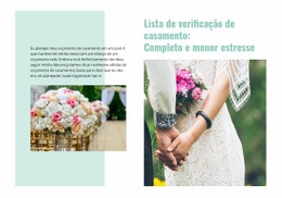 Lista De Verificação De Casamento - Belo Construtor De Sites