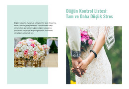 Düğün Kontrol Listesi - HTML Sayfası Şablonu