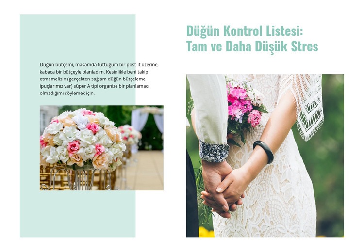 Düğün kontrol listesi Bir Sayfa Şablonu