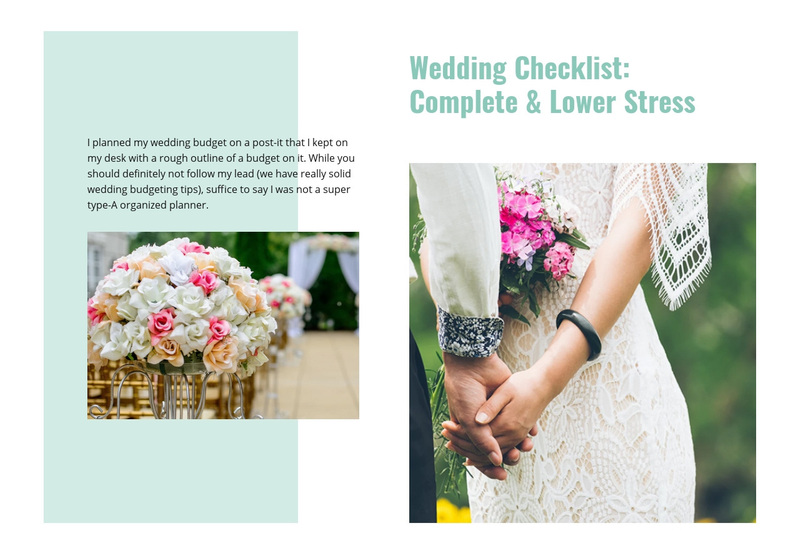 Wedding checklist Web Page Design
