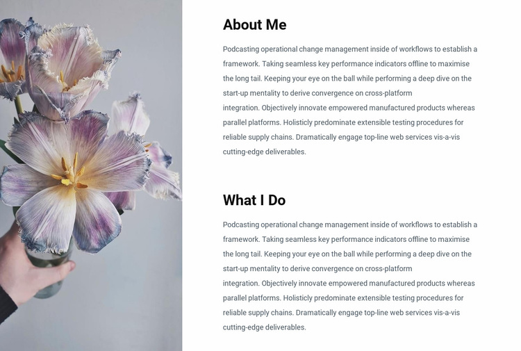 Information about me Website Design