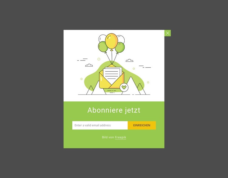 Abonnieren Sie jetzt mit Bild HTML Website Builder