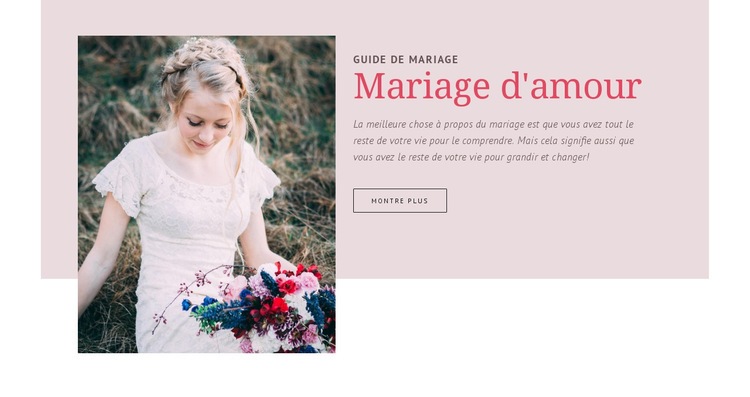 Guide de mariage Maquette de site Web
