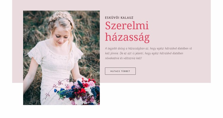 Esküvői útmutató HTML Sablon