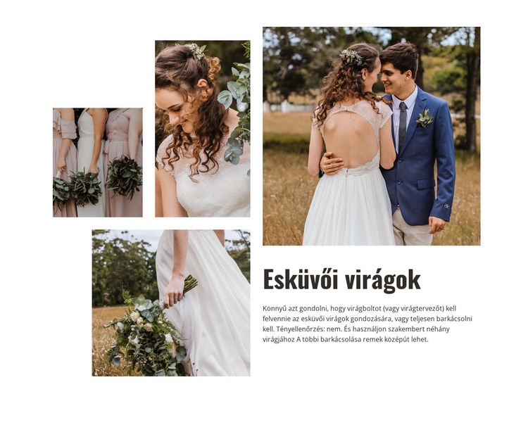 Esküvői virágok Weboldal sablon