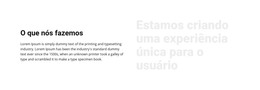 Criação Do Usuário Único – Modelo De Site Responsivo