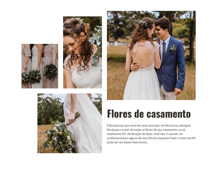 Flores de casamento Modelo de uma página