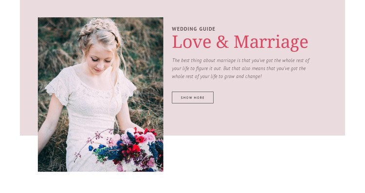Bröllopsguide Html webbplatsbyggare