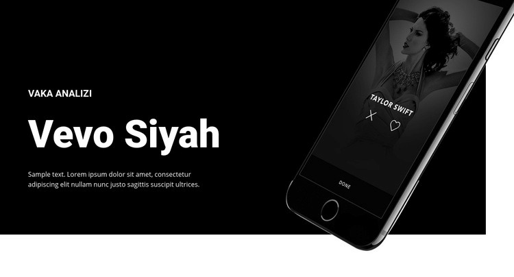 Vevo Siyah Açılış sayfası