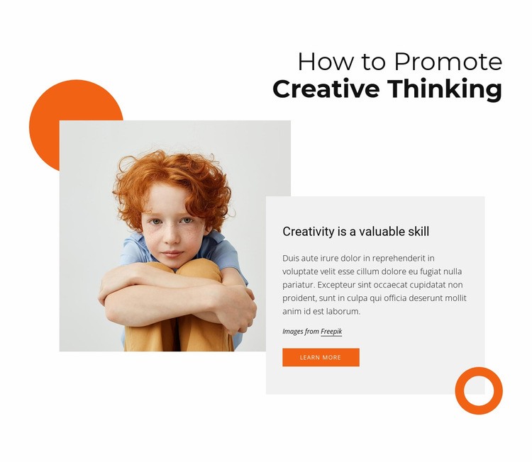 How to promote creative thinking Elementor Template Alternative