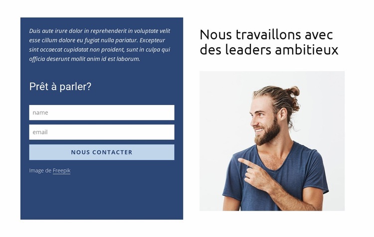 Formulaire de contact dans la grille Conception de site Web