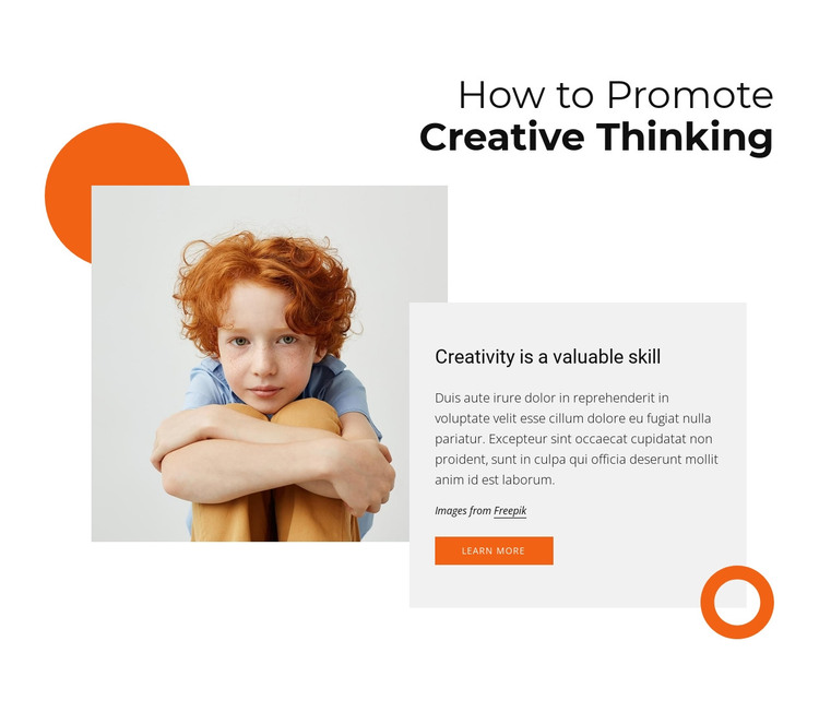 How to promote creative thinking HTML Template