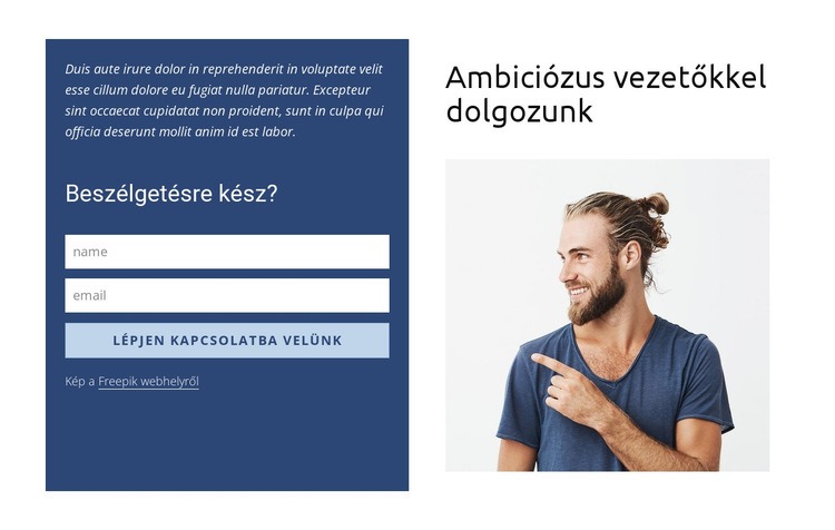 Kapcsolatfelvételi űrlap a rácsban Weboldal sablon