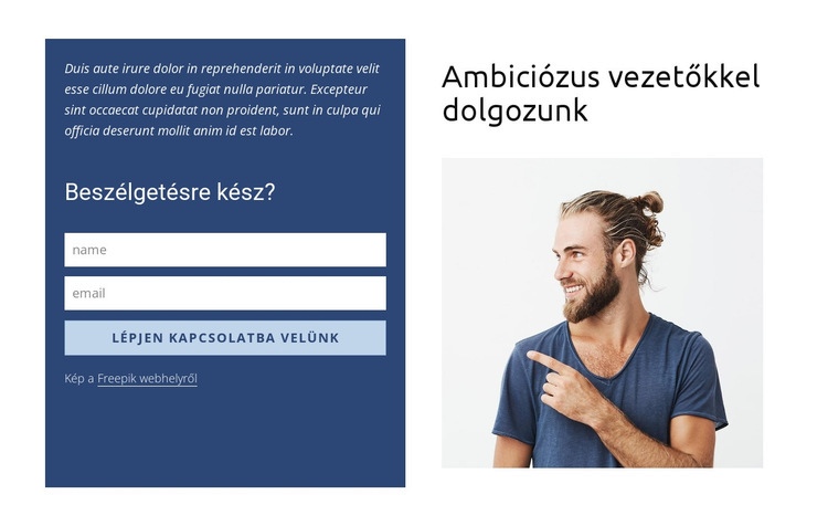 Kapcsolatfelvételi űrlap a rácsban Weboldal tervezés