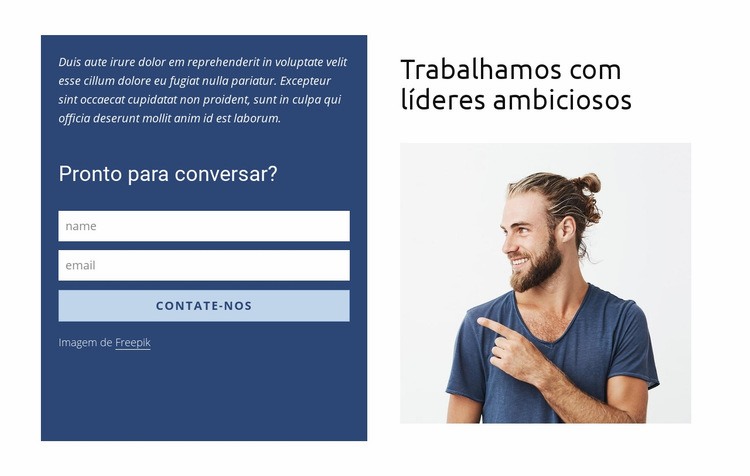 Formulário de contato na grade Construtor de sites HTML