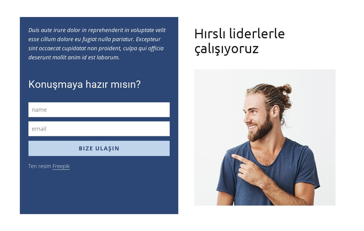 Kılavuzdaki iletişim formu HTML Şablonu