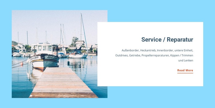 Yacht Service Reparatur Landing Page