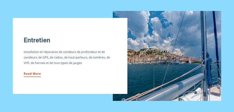 Magasin de réparation de yachts Modèle de site Web