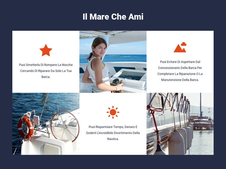 Viaggio in mare Mockup del sito web