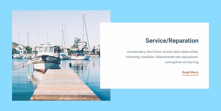 Yacht service reparation Hemsidedesign