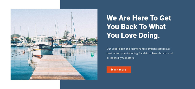 Yacht service store Web Page Design