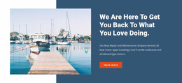 Yacht Service Store - Create Web Page Mockup