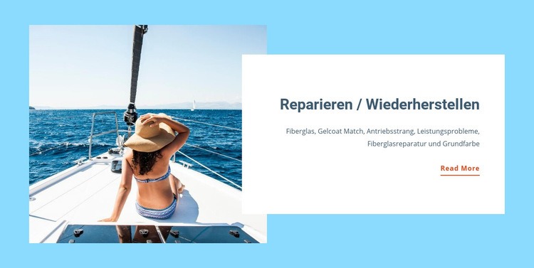 Yacht Reparatur und Wartung Eine Seitenvorlage