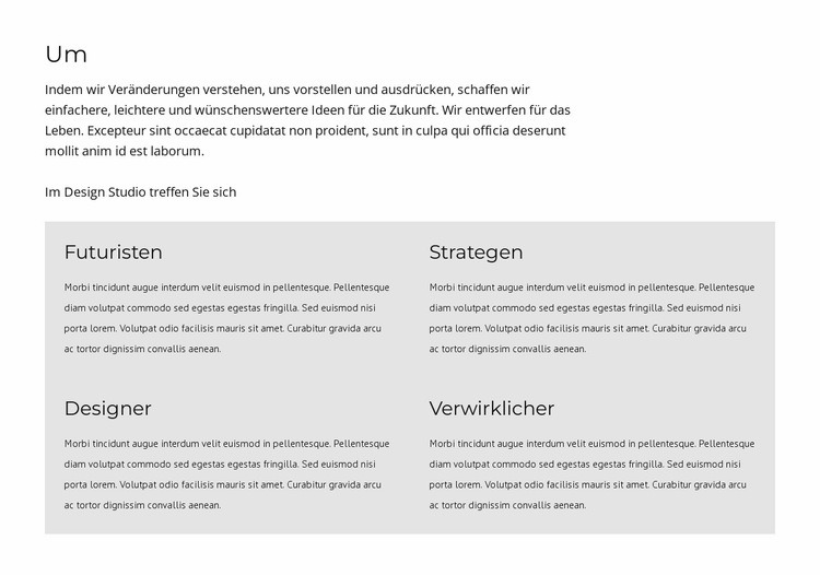 Wir sind Designer und Strategen HTML5-Vorlage