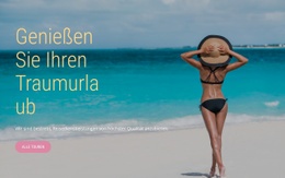 Fantastische Landingpage Für Traumurlaub