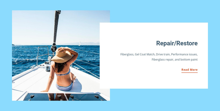 Yacht repair and maintenance One Page Template