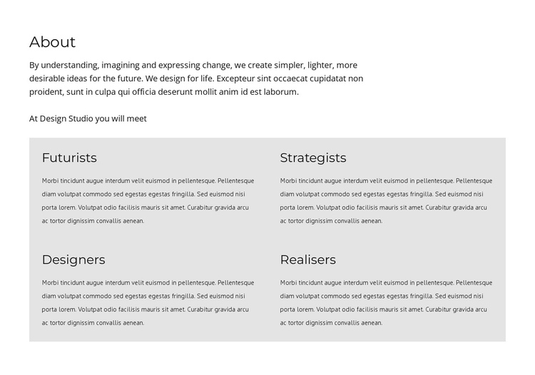 We are designers and strategists One Page Template