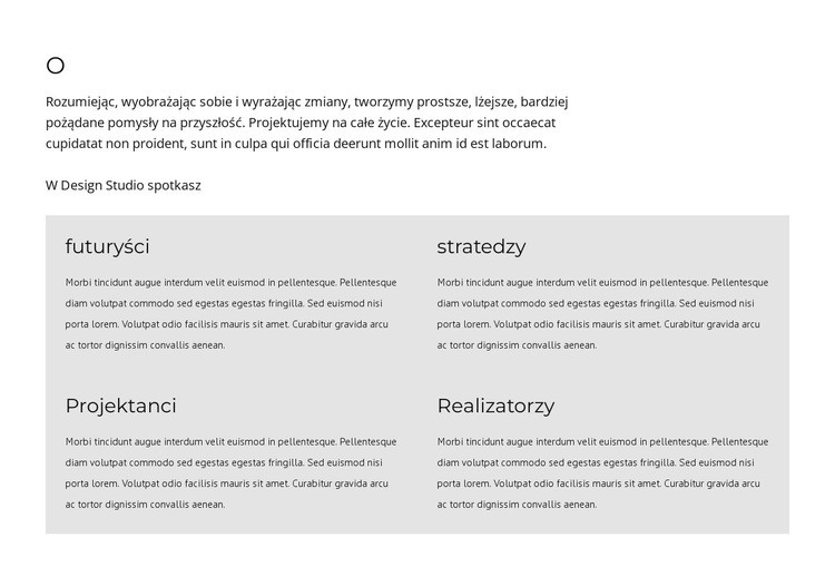 Jesteśmy projektantami i strategami Szablon jednej strony