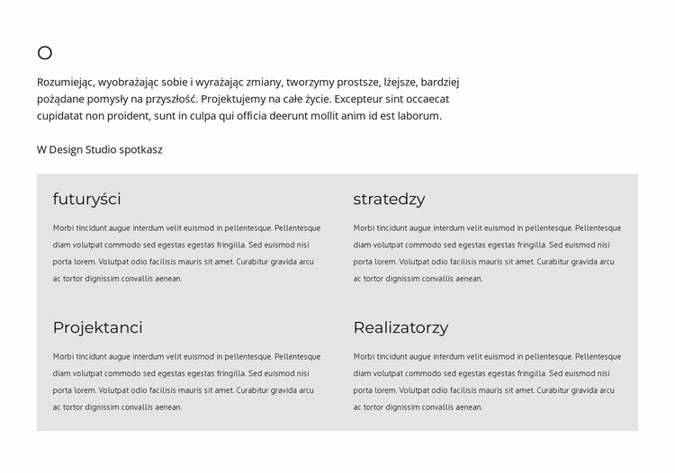 Jesteśmy projektantami i strategami Szablon