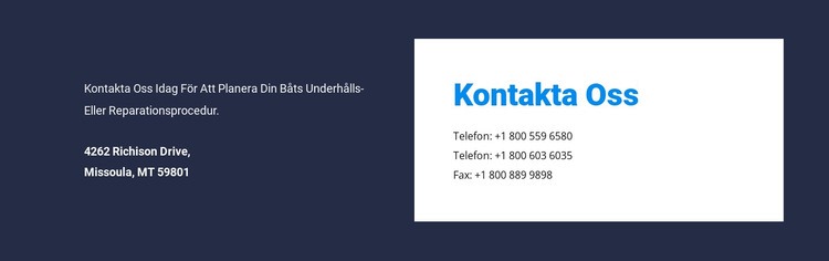 Kontrastadressdesign CSS -mall