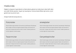 Biz Tasarımcı Ve Stratejistiz - HTML Generator