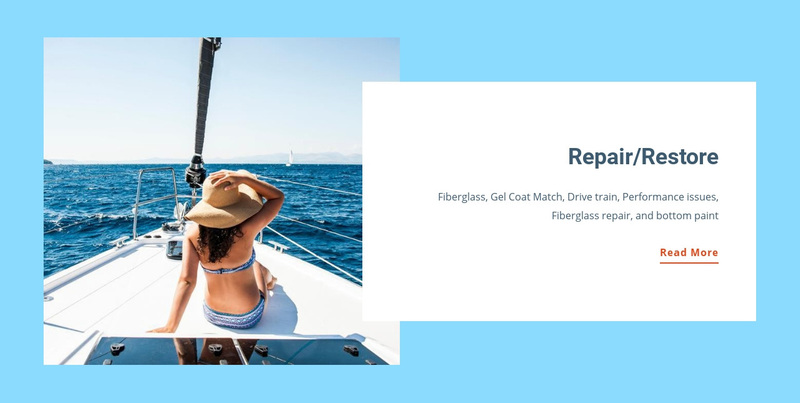 Yacht repair and maintenance Web Page Design