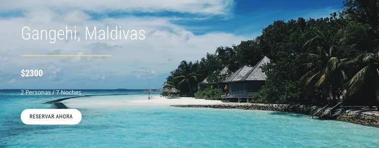 Vacaciones en Maldivas Maqueta de sitio web