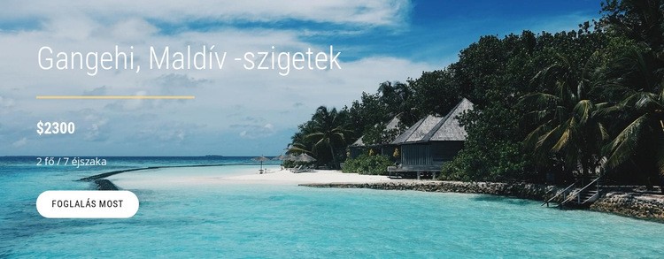 Nyaralás a Maldív -szigeteken HTML Sablon