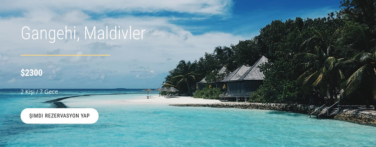 Maldivler Tatilleri Web Sitesi Şablonu