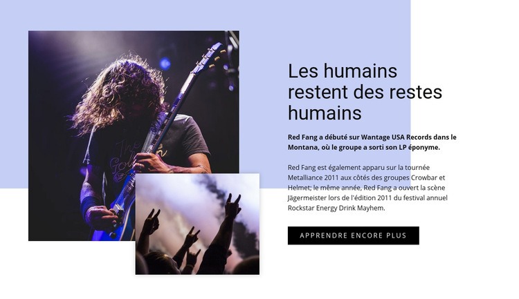 Restes humains Page de destination